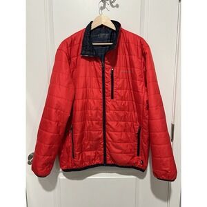 Vineyard Vines Men's Red Puffer Full-Zip Jacket Size Large Polyester